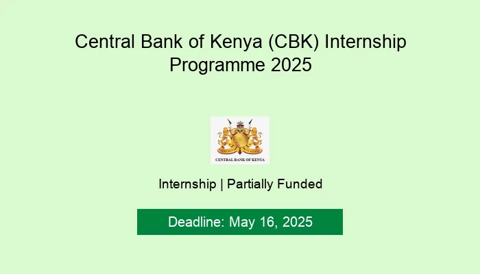 Central Bank of Kenya (CBK) Internship Programme 2025