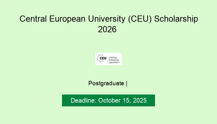 Central European University (CEU) Scholarship 2026