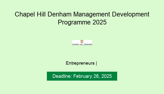 Chapel Hill Denham Management Development Programme 2025