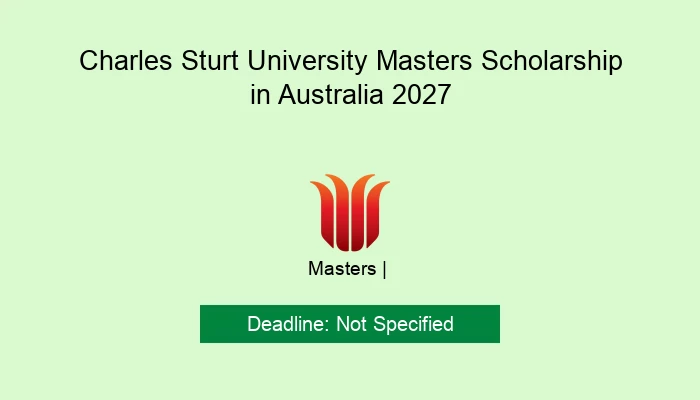 Charles Sturt University Masters Scholarship in Australia 2027