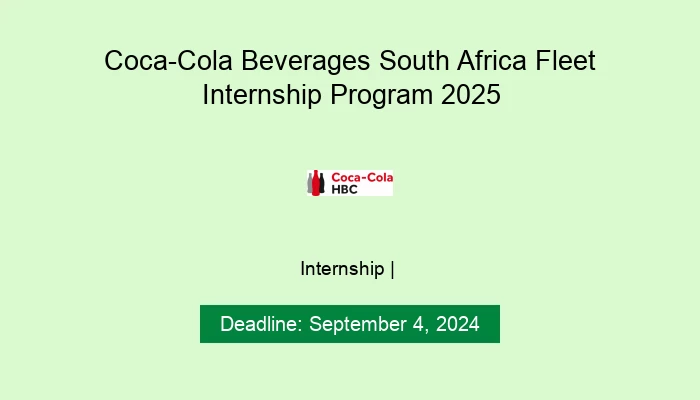 Coca-Cola Beverages South Africa Fleet Internship Program 2025