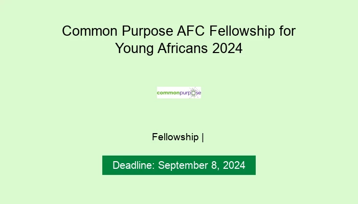 Common Purpose AFC Fellowship for Young Africans 2024
