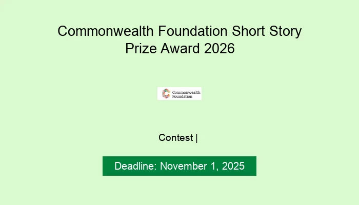 Commonwealth Foundation Short Story Prize Award 2026