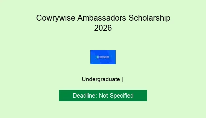 Cowrywise Ambassadors Scholarship 2026