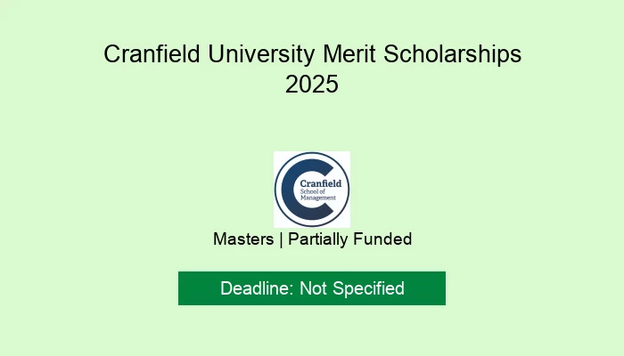 Cranfield University Merit Scholarships 2025