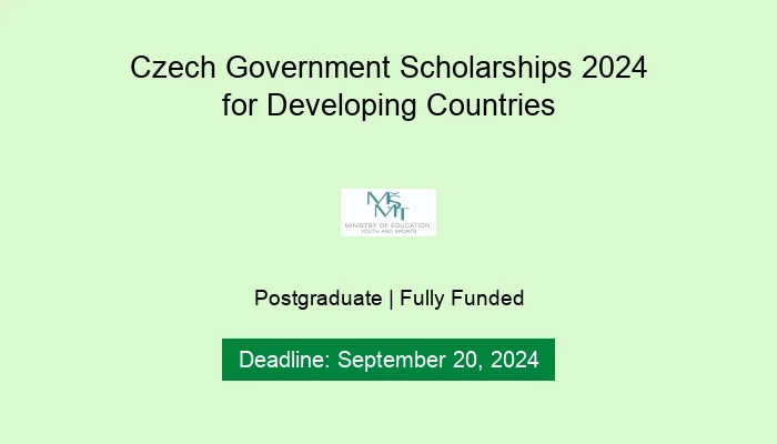 Czech Government Scholarships 2024 for Developing Countries
