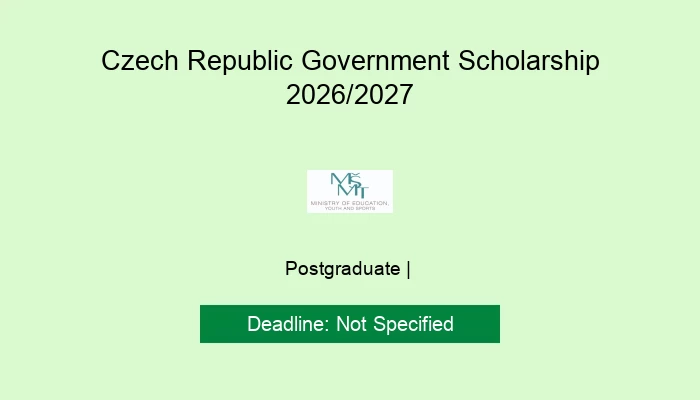 Czech Republic Government Scholarship 2026/2027