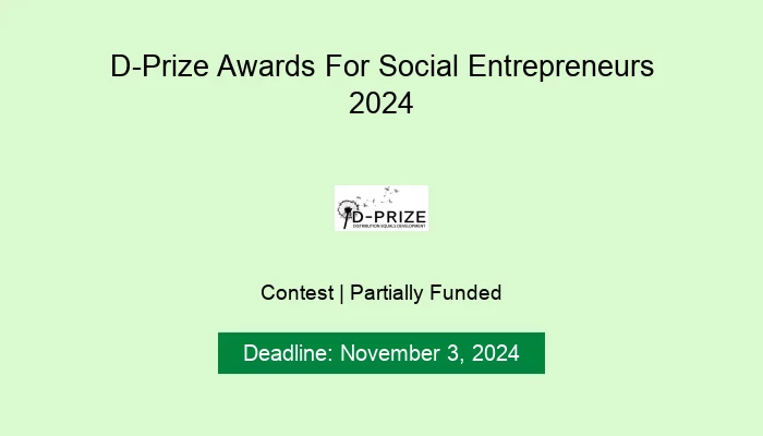 D-Prize Awards For Social Entrepreneurs 2024