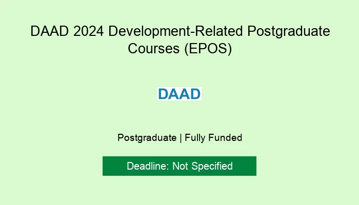 DAAD 2024 Development-Related Postgraduate Courses (EPOS)