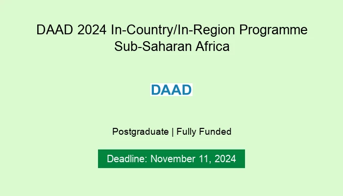 DAAD 2024 In-Country/In-Region Programme Sub-Saharan Africa