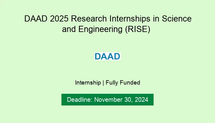 DAAD 2025 Research Internships in Science and Engineering (RISE)