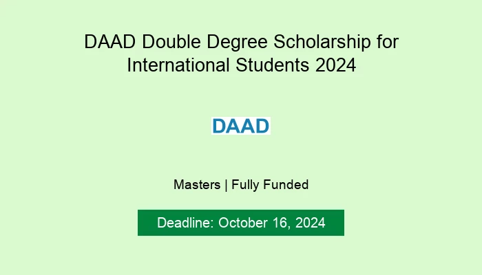 DAAD Double Degree Scholarship for International Students 2024