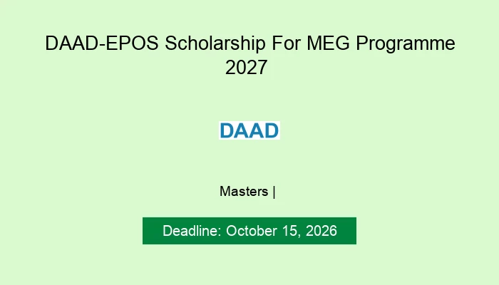 DAAD-EPOS Scholarship For MEG Programme 2027