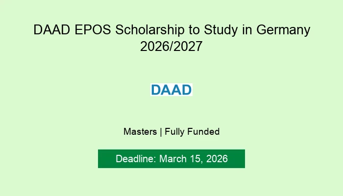 DAAD EPOS Scholarship to Study in Germany 2026/2027