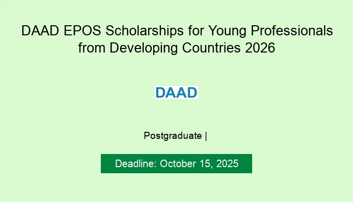 DAAD EPOS Scholarships for Young Professionals from Developing Countries 2026