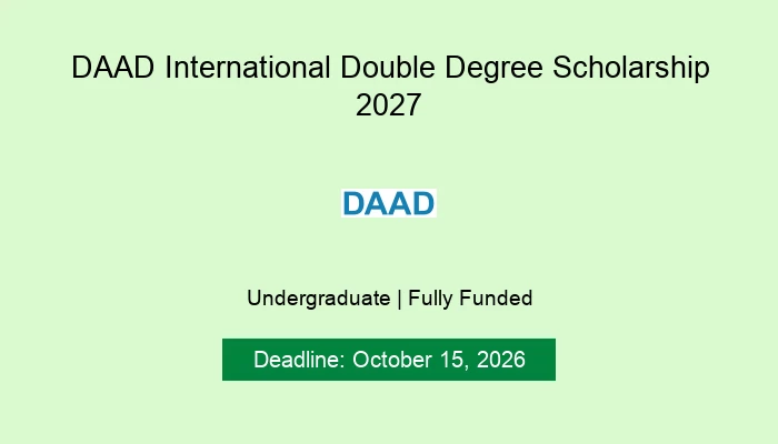 DAAD International Double Degree Scholarship 2027