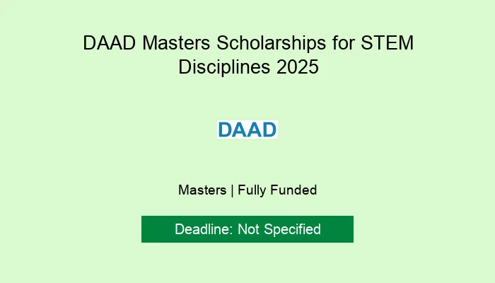 DAAD Masters Scholarships for STEM Disciplines 2025