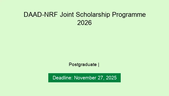 DAAD-NRF Joint Scholarship Programme 2026
