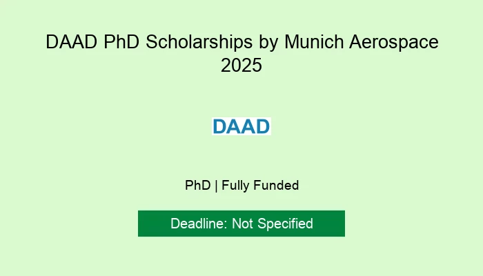 DAAD PhD Scholarships by Munich Aerospace 2025