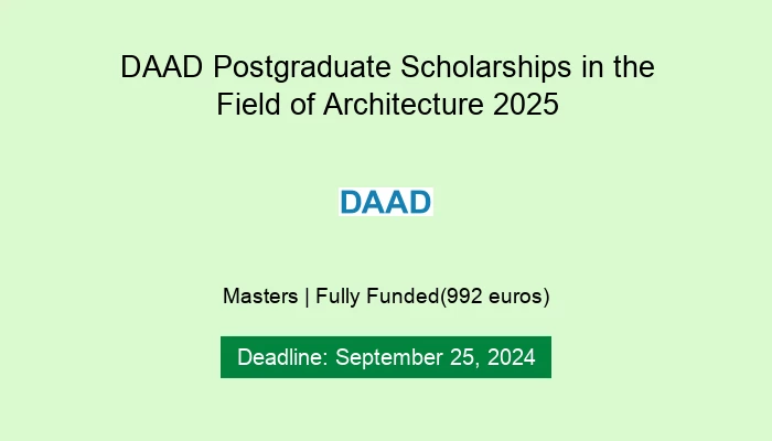 DAAD Postgraduate Scholarships in the Field of Architecture 2025