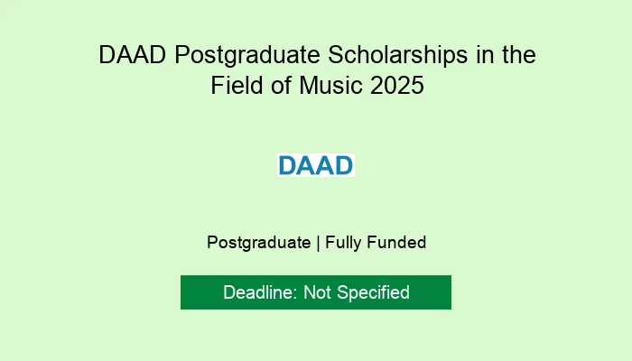 DAAD Postgraduate Scholarships in the Field of Music 2025