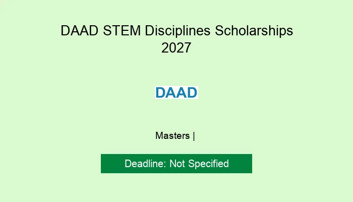 DAAD STEM Disciplines Scholarships 2027