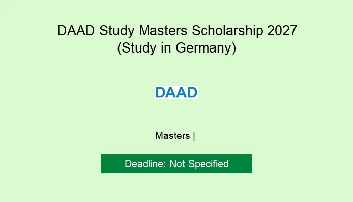 DAAD Study Masters Scholarship 2027 (Study in Germany)