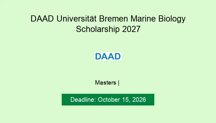 DAAD Universität Bremen Marine Biology Scholarship 2027