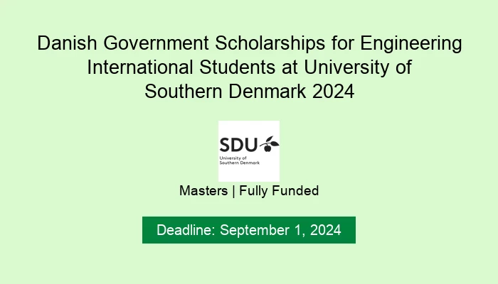 Danish Government Scholarships for Engineering International Students at University of Southern Denmark 2024