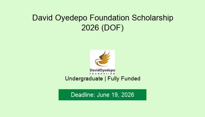 David Oyedepo Foundation Scholarship 2026 (DOF)