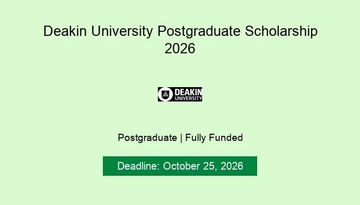Deakin University Postgraduate Scholarship 2026