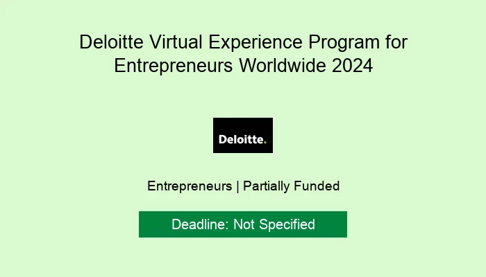 Deloitte Virtual Experience Program for Entrepreneurs Worldwide 2024