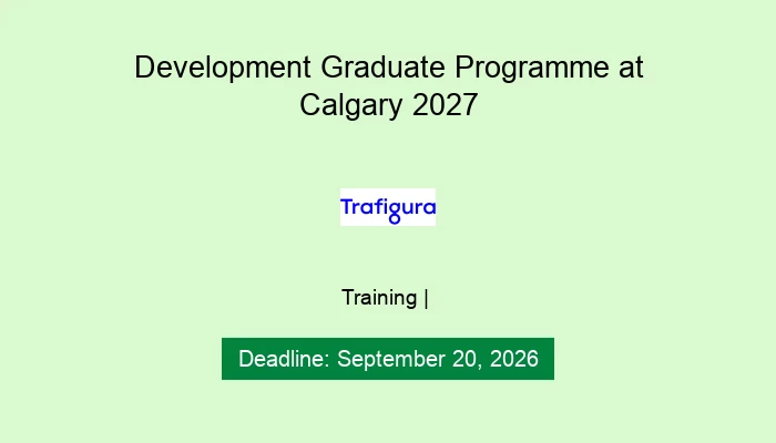 Development Graduate Programme at Calgary 2027