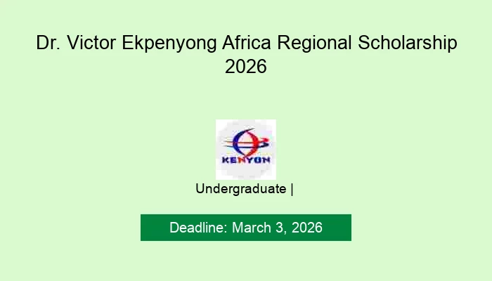 Dr. Victor Ekpenyong Africa Regional Scholarship 2026