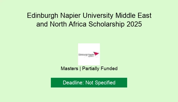 Edinburgh Napier University Middle East and North Africa Scholarship 2025