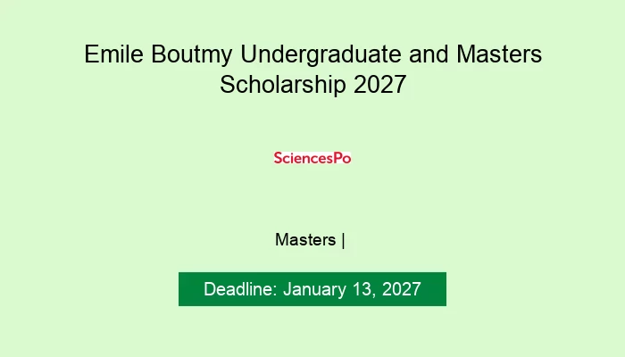 Emile Boutmy Undergraduate and Masters Scholarship 2027