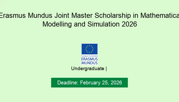 Erasmus Mundus Joint Master Scholarship in Mathematical Modelling and Simulation 2026