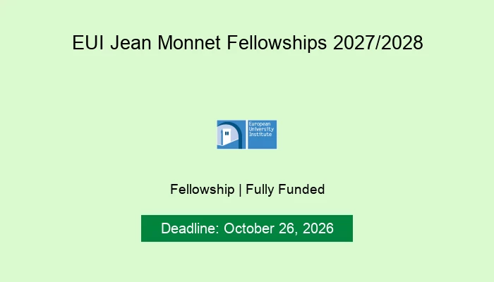 EUI Jean Monnet Fellowships 2027/2028
