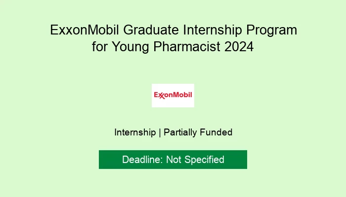 ExxonMobil Graduate Internship Program for Young Pharmacists 2024