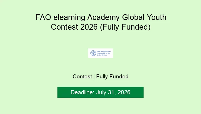 FAO elearning Academy Global Youth Contest 2026 (Fully Funded)