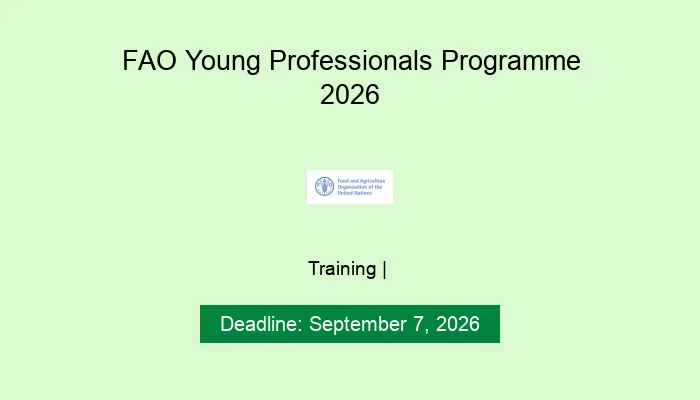 FAO Young Professionals Programme 2026