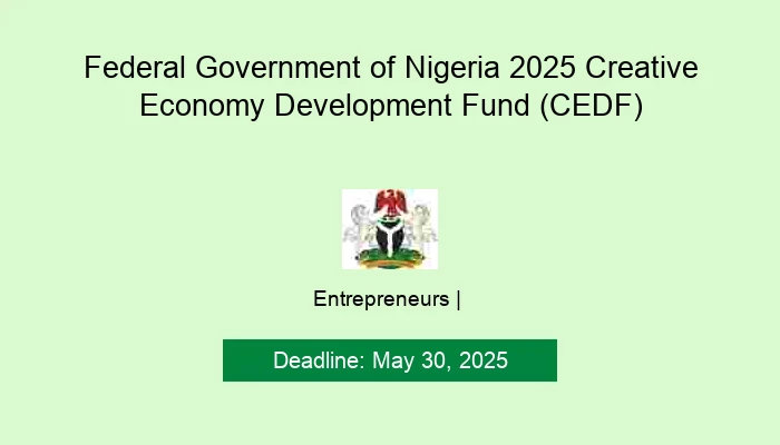 Federal Government of Nigeria 2025 Creative Economy Development Fund (CEDF)