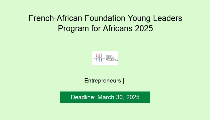 French-African Foundation Young Leaders Program for Africans 2025