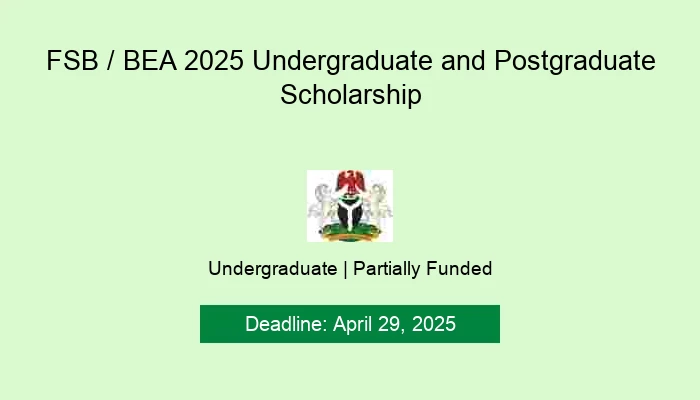 FSB / BEA 2025 Undergraduate and Postgraduate Scholarship