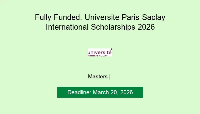 Fully Funded: Universite Paris-Saclay International Scholarships 2026