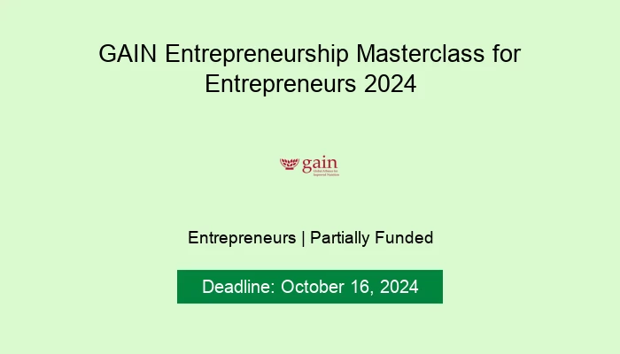 GAIN Entrepreneurship Masterclass for Entrepreneurs 2024