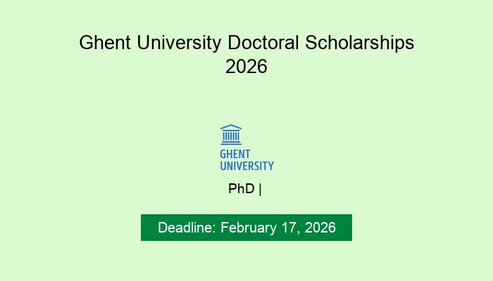 Ghent University Doctoral Scholarships 2026