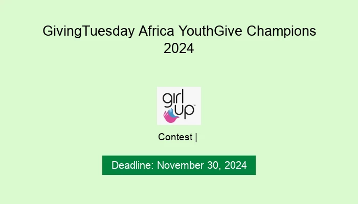 GivingTuesday Africa YouthGive Champions 2024