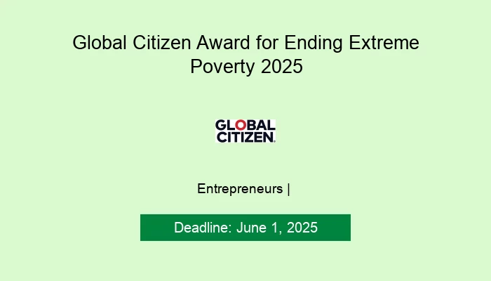 Global Citizen Award for Ending Extreme Poverty 2025