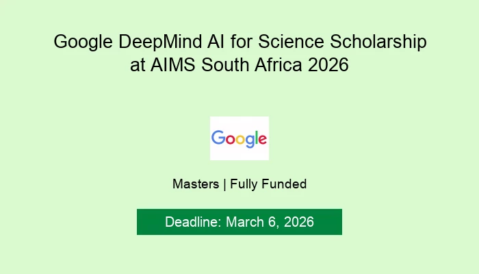 Google DeepMind AI for Science Scholarship at AIMS South Africa 2026
